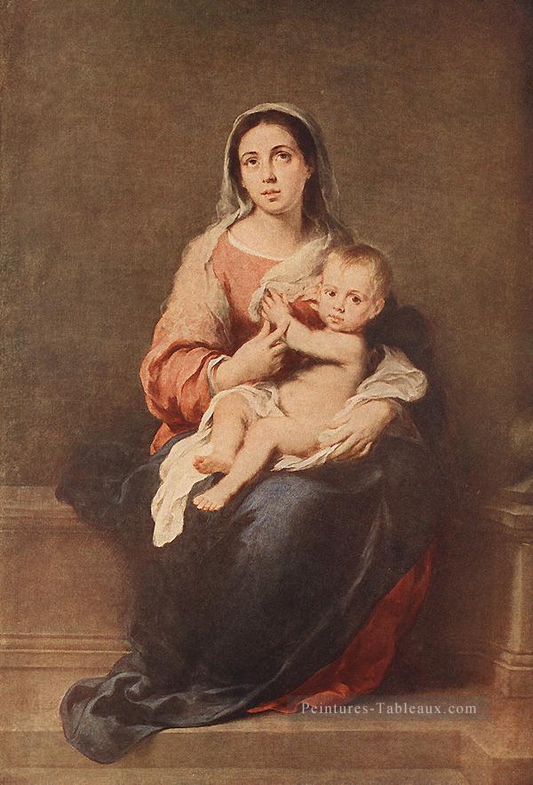 Vierge à l’Enfant 1670 Espagnol Baroque Bartolome Esteban Murillo Peintures à l'huile